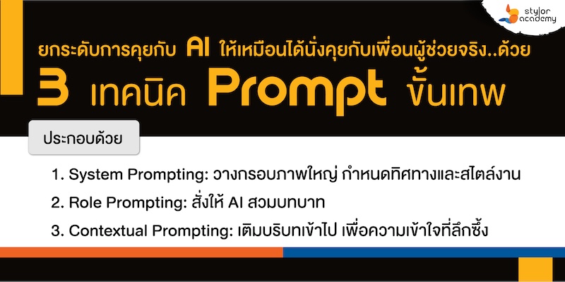 ผสาน 3 เทคนิค Prompt ขั้นเทพ คุยกับ AI ให้รู้ใจเหมือนมีเพื่อนซี้เป็นผู้ช่วย